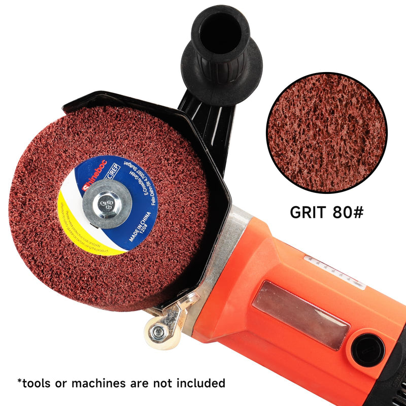 80 Grit Surface Conditioning Tool Drum,4.7" x 4" Burnishing Polishing Wheel Drum for Metal Stainless Steel Wood Surface Conditioning Treatment Red 80 Girt