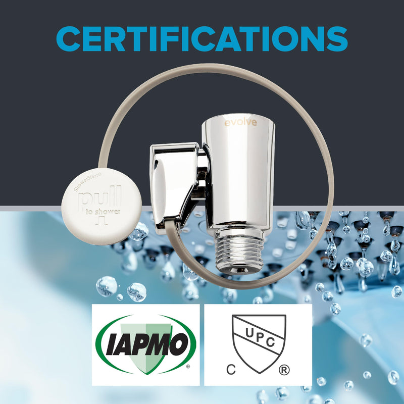 Evolve EV1003-CP-FB ShowerStart Thermostatic Shut-off Valve in Chrome Finish, Water- and Energy-Saving Valve for Most Bathroom Fixtures, Not Low Flow, Uniform Plumbing Code Certified, 1-Pack