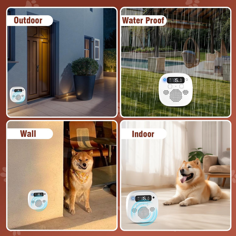 Anti Barking Device for Dogs, 50FT Ultrasonic Bark Control, Rechargeable Remote Control Dog Bark Deterrent with 4 Modes & 5 Frequencies, Dog Training for Outdoor, White