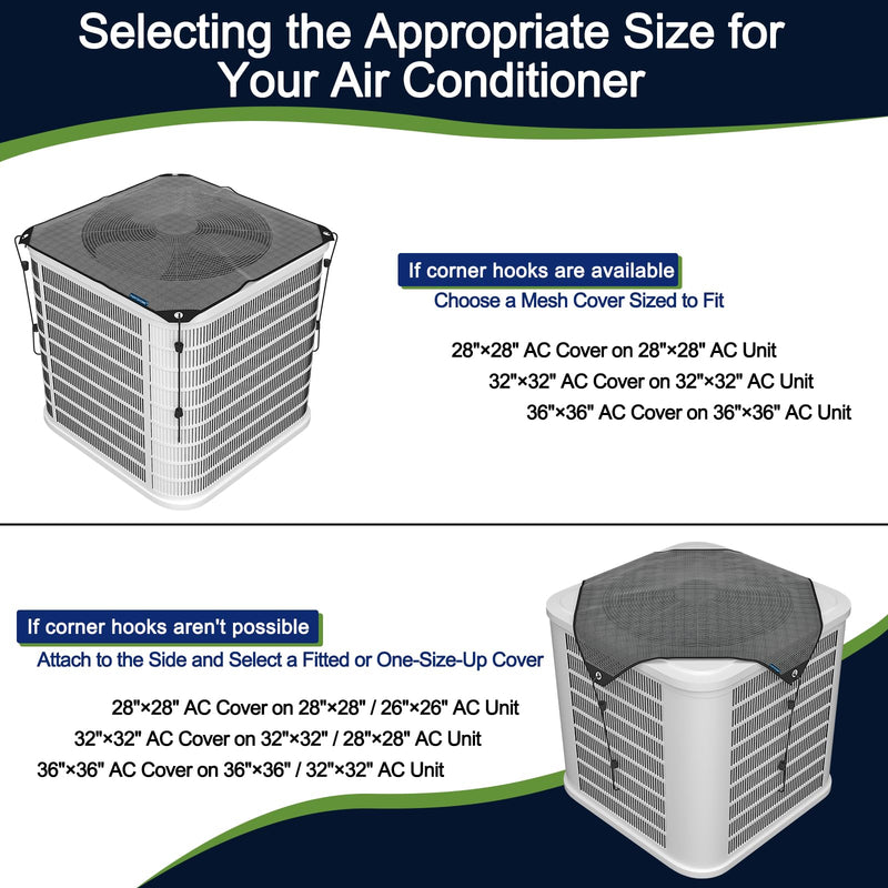 Air Conditioner Covers for Outside units - 36 x 36 Central Air Conditioner Ac Covers for Outside Top Universal Defender Mesh Design (36'' x 36'') Black 36'' x 36''
