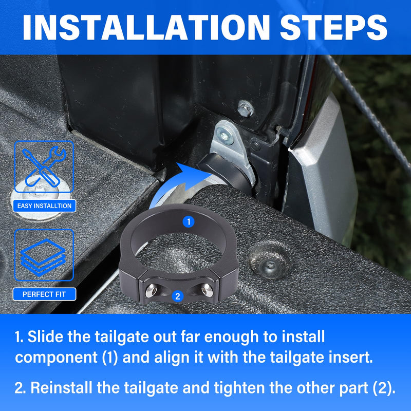 Daeiclru Tailgate Anti-Theft Lock Compatible with Toyota Tacoma 2024 2025 2026, Tailgate Security Device Truck Bed Tail Gate Lock 4th Gen Tacoma Accessories (Black) Black
