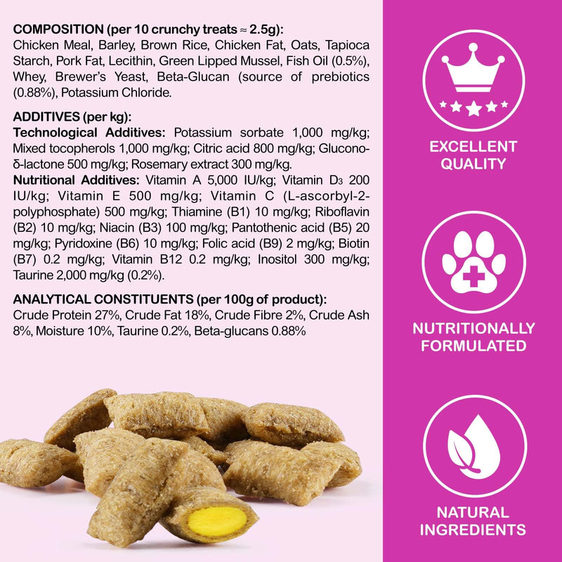 Cat Multivitamin Chews,15 in 1 Cat Vitamins Treats with Multivitamin, Taurine, Omega 3, Biotin, Prebiotics for Immune Support, Skin & Coat, & Digestion