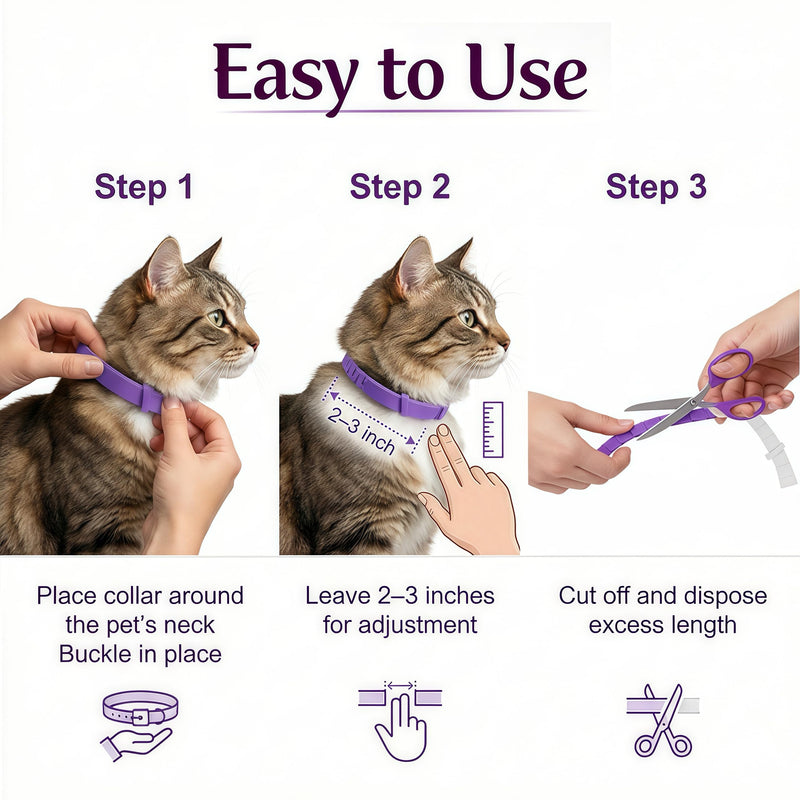 Calming Collar for Cats, Pheromone Infused for Anxiety Relief & Stress, Adjustable & Waterproof, 4 Pack(Blue) Blue