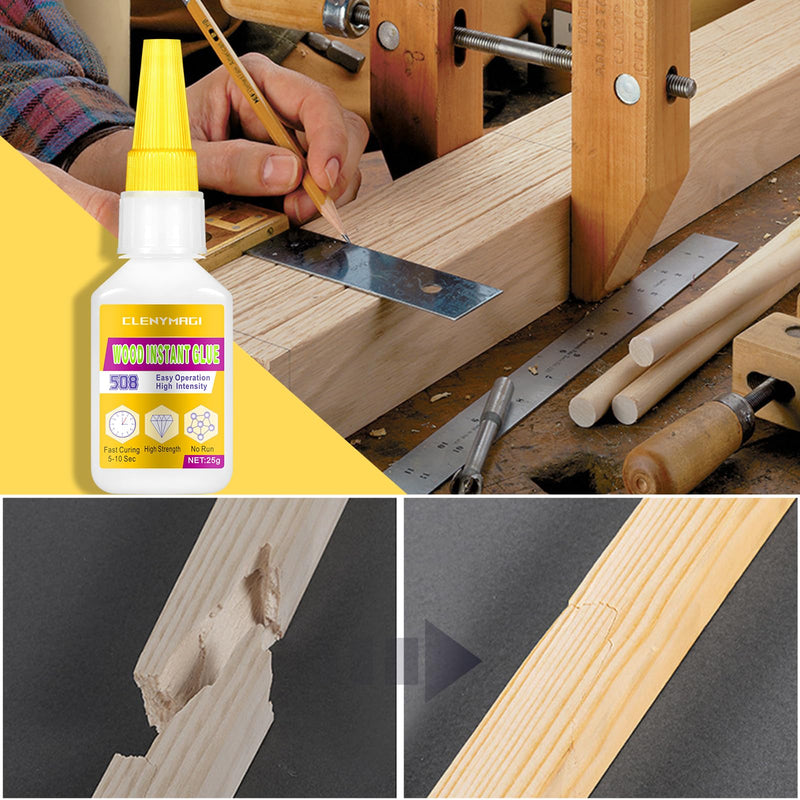 Wood Glue, 2 Pack Tacky Glue, High Strength Fast Drying Clear Wood Glue, Wood Glue for Crafts, Tacky Glue for Crafts, Suitable for Furniture, Garden, Wood Crafts, DIY, Decoration