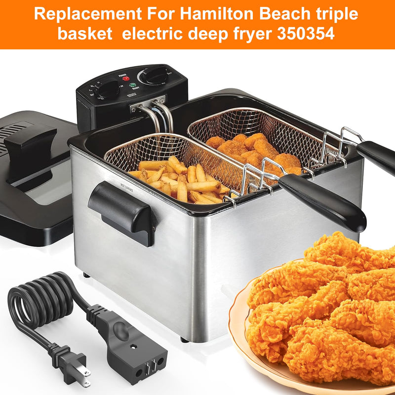 Deep Fryer Cord for Secura,Hamilton Beach, Masterbuilt Butterball Fit with Secura TSAF40DH Deep Fryer,Hamilton Beach Triple Basket Electric Deep Fryer 35034,Masterbuilt Butterball Turkey Power Cord
