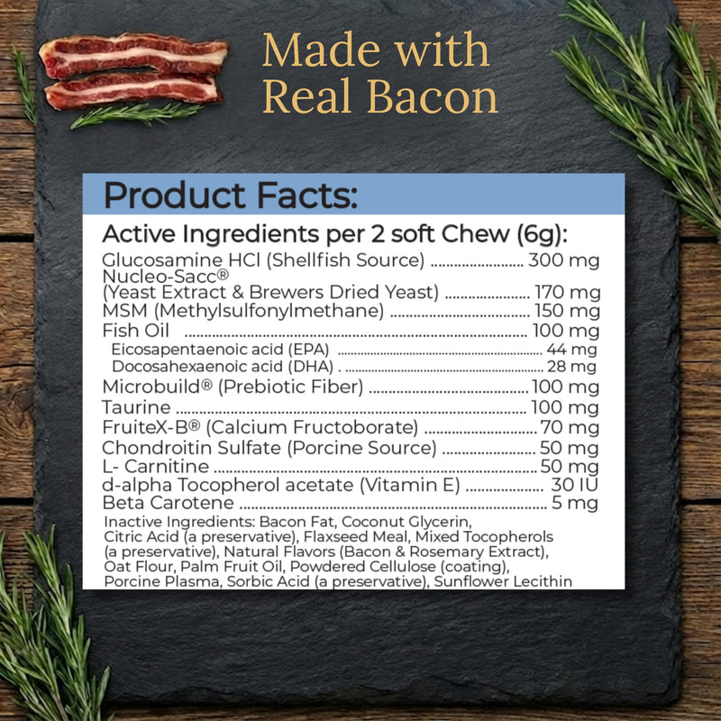 Vizsla Multivitamins, 90 Count, Made in the USA with Real Bacon.