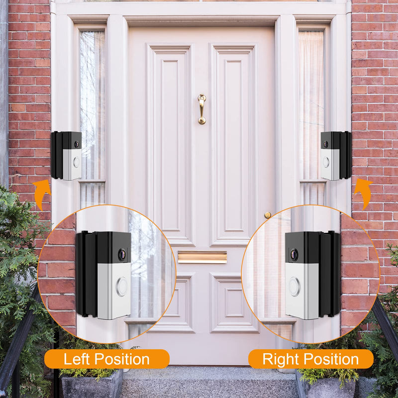 NANW Adjustable 30 to 55 Degree Doorbell Angle Mount Compatible with Video Doorbell 1/2/3/4/Wired/Pro/(2020 Release)/Battery Doorbell Plus, Camera Mount Holder Bracket Wedge for Apartment Black
