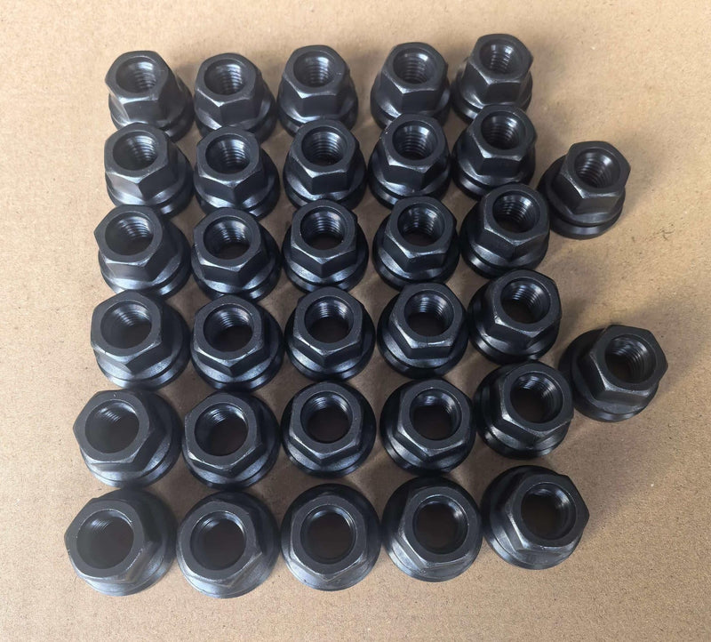 M14*1.5 Factory Style Open-end Flange Flat Lug Nuts 611-246 Replacement for 2003-2016 Ford F-250 F-350 F-450 F-550 F53 Super Duty (32PCS/Set) 32