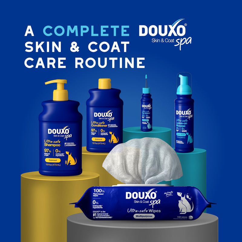 DOUXO SPA Dog & Cat Ear Cleaner, 4.1 fl oz, Safely Cleans and Dewaxes the Ear, Skin-Friendly Formula