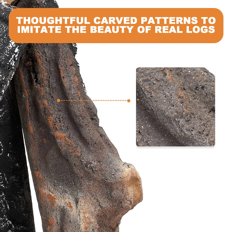 Skyflame Small Gas Fireplace Logs - 4 Pcs Ceramic Wood Logs