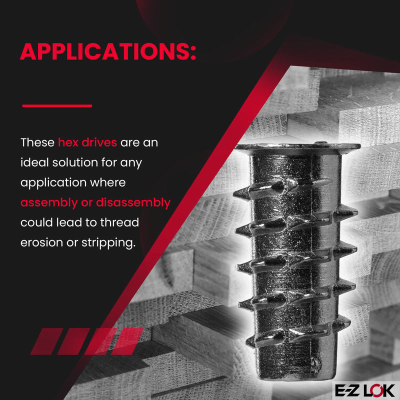 E-Z LOK - 901024-20 E-Z Lok Threaded Insert, Zinc, Hex-Flanged, #10-24 Internal Threads, 0.787" Length (Pack of 50) 0.787" L 10-24 Internal Threads Hex"