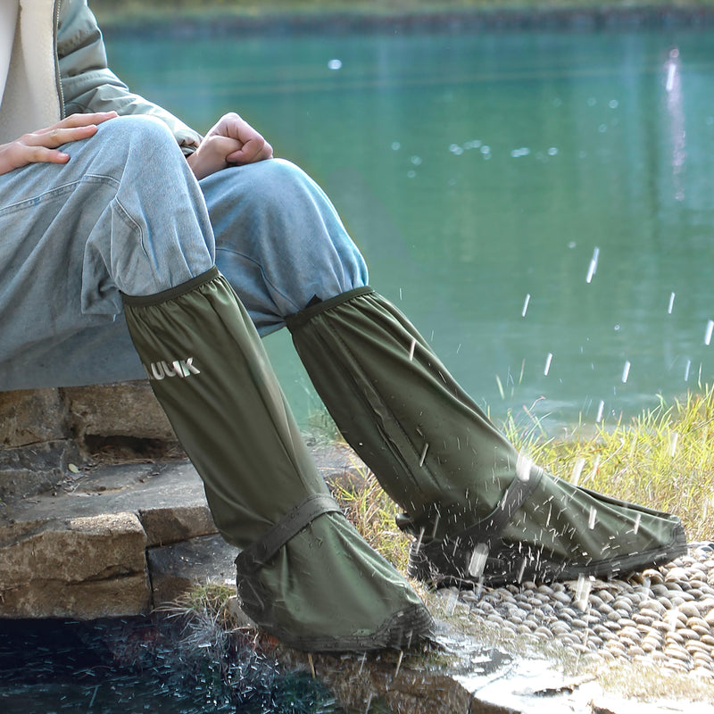 Rain Shoe Covers, Reusable Waterproof Rain Cover for Shoes, Non-Slip PVC Snow Boot Covers for Men and Women X-Large Green