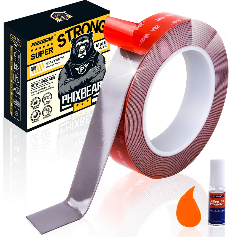 1" Width Double Sided Foam Tape, Made of 3M VHB, Waterproof Outdoor Automotive Decor Wall Tape, Heavy Duty Mounting Tape, Super Strong Adhesive Tape, 15Ft Length