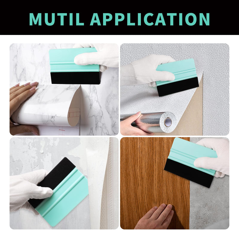 WRAPXPERT Wallpaper Tools Kit for Peel and Stick Wallpaper,Smoothing Tools for Wallpaper Apply,Vinyl Backsplash Tile,Contact Paper Vinyl Film,Window Film 01 Basic Kit