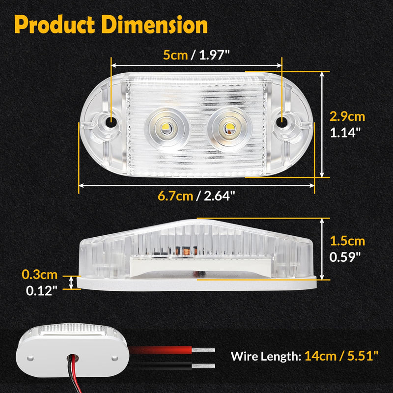 UCINNOVATE 8Pcs Boat LED Light, 12V Waterproof Marine Boat Interior Lights, Boats Stern Light, Courtesy Lights, Night Lighting for Yacht, Pontoon Boating, Sailboat, Kayak, Bass Boats Vessel(White) White 8