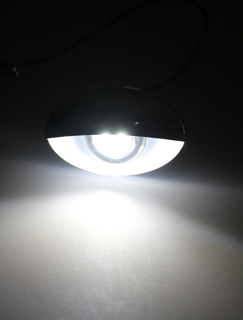 Pactrade Marine Auto RV Trailer Stainless Steel 316 LED Courtesy Accent Bezel Down Clear Lens Light (White) White