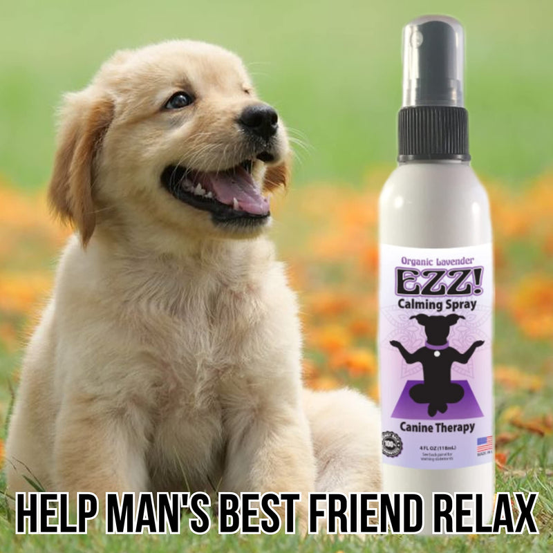 EZZ! Canine Calming Spray- Organic Lavender Aromatherapy Dog Calming Aid - Safely Soothe Your Dog with EZZ- 4 oz - PawsPlanet Australia