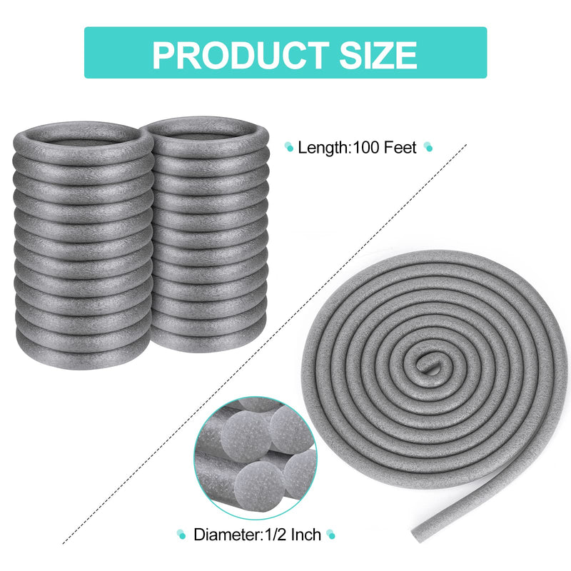 1/2" Diameter x 100' Length Backer Rod Caulk Saver Foam Backer Rod for Gaps and Joints Backing Concrete Filler 1/2 Inch x 100 Feet
