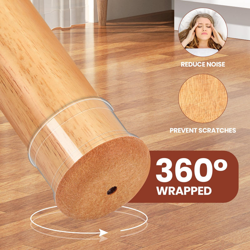 32Pcs Chair Leg Floor Protectors for Hardwood Floors - Silicone Felt Furniture Pads - Chair Leg Caps - Clear Rubber Chair Sliders - M(Fit:0.8"-1.1") M(Fit:0.8"-1.1") 32