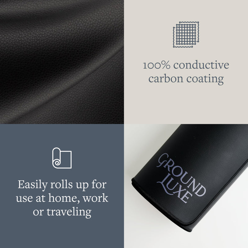 Grounding Mat by GroundLuxe - Universal Grounding Pad w/ 15 Foot grounding Cord - Connect to The Earth and Get Grounded for Optimal Wellness 16" x 24"
