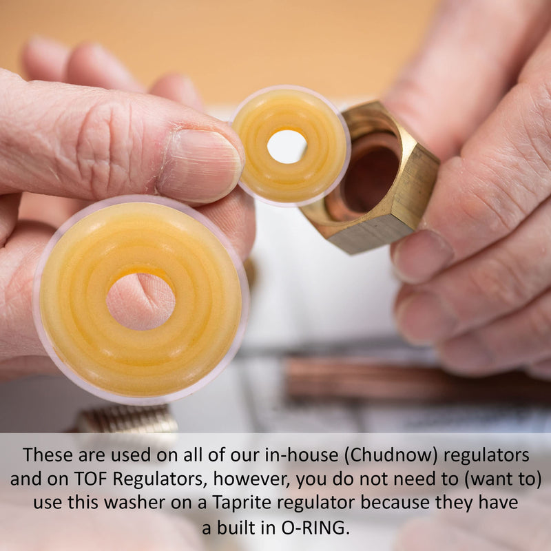 Kegconnection Regulator Washer - Nylon CO2 Tank to Draft Beer Kegerator Regulators Replacement Washers - Stop Leaks for Kegs, Homebrews - Pack of 10