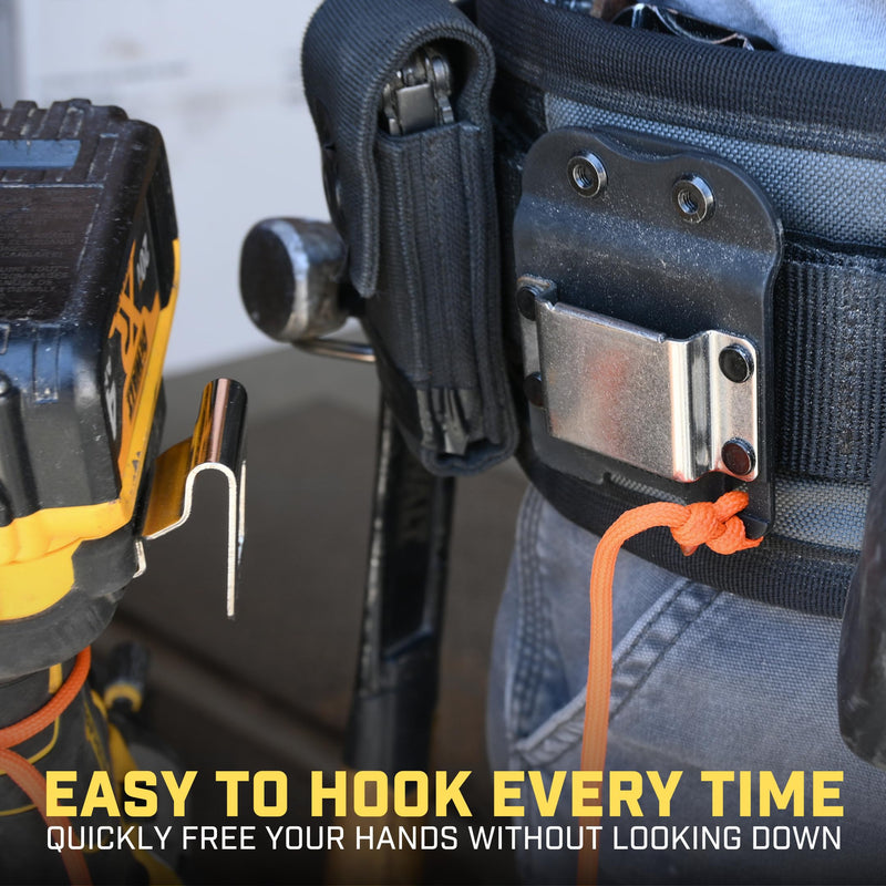 Holstery DriverMaster | Clip-On Tool Belt Drill Holder - Simple Hook Holster for Cordless Drill, Impact, Nailer, Tape Measure, or Any Tools with Hanger Clips DriverMaster V2