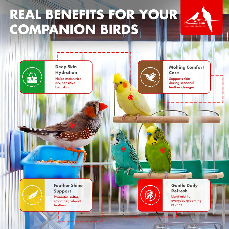 Morning Bird Aloe Vera Spray 4 Fl Oz – Natural Topical Spray for All Birds – Soothes Dry Skin & Supports Healthy Skin – Easy-to-Use Spray Bottle for Gentle Hydration & Skin Relief 4 Fluid Ounces