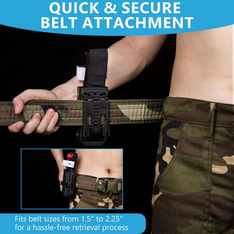 Tourniquet Holder by Tilcare - Tourniquets Medical Case with Tactical Belt Clip Attachment and 3 Adjustable Screws for 1.5" to 2.25" Duty Belts, First Aid C-A-T® Tourniquet Kit