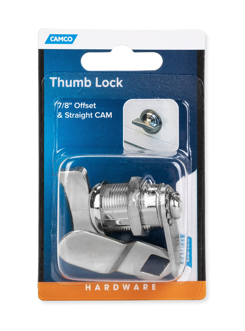 Camco 44323 7/8" Thumb Operated Offset Cam Lock, Multicolor 7/8 Inch