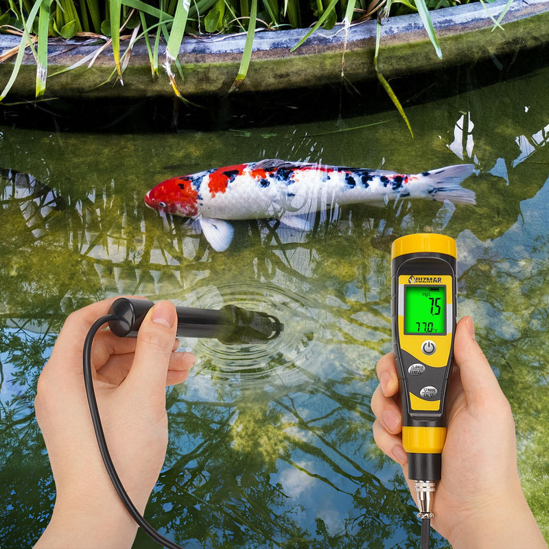 Digital Dissolved Oxygen Meter Portable Dissolved Oxygen Test Kit with 3.6ft Electrode for Ponds Aquarium Aquaculture Do Meter for Water Fish Tank with Measuring Range 0.0‑40.0 Mg/L