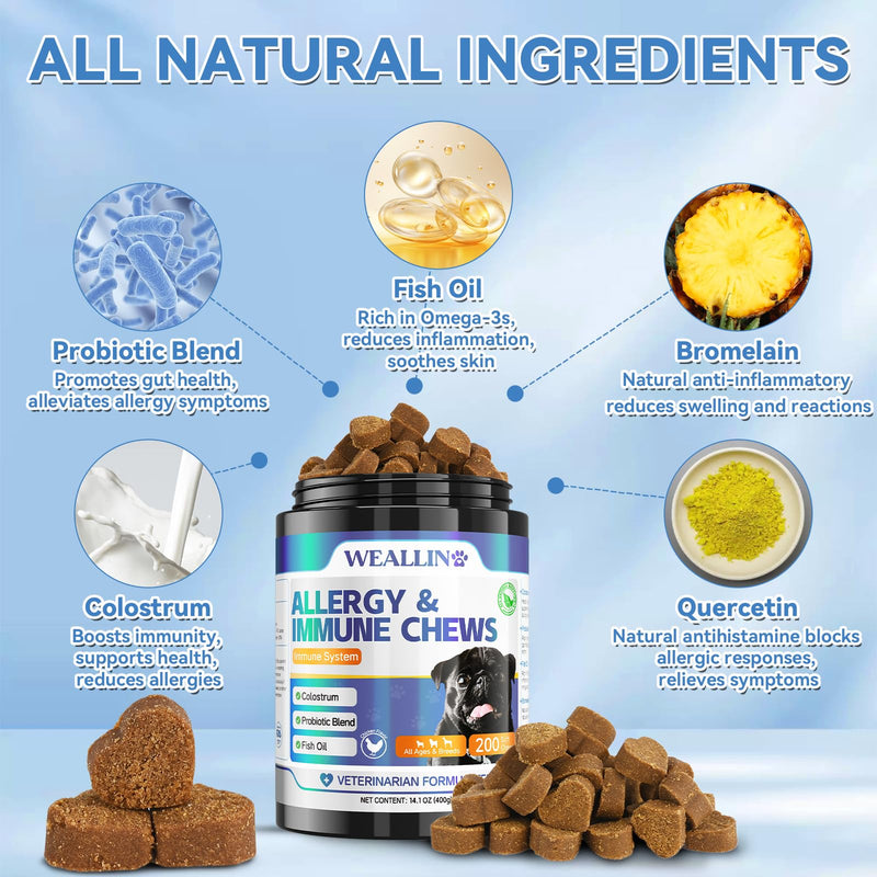 WEALLIN Dog Vitamins & Dog Allergy Relief Chews