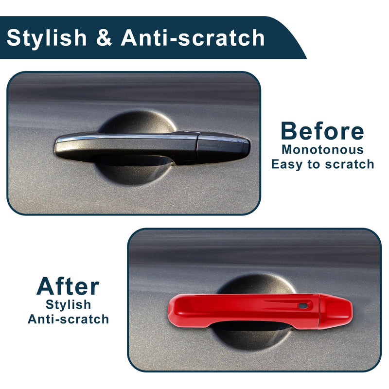 Door Handle Cover Trim for Jeep Wrangler JL JLU 2018-2021 Durable | Tailgate Handle Cover Red 1 Set
