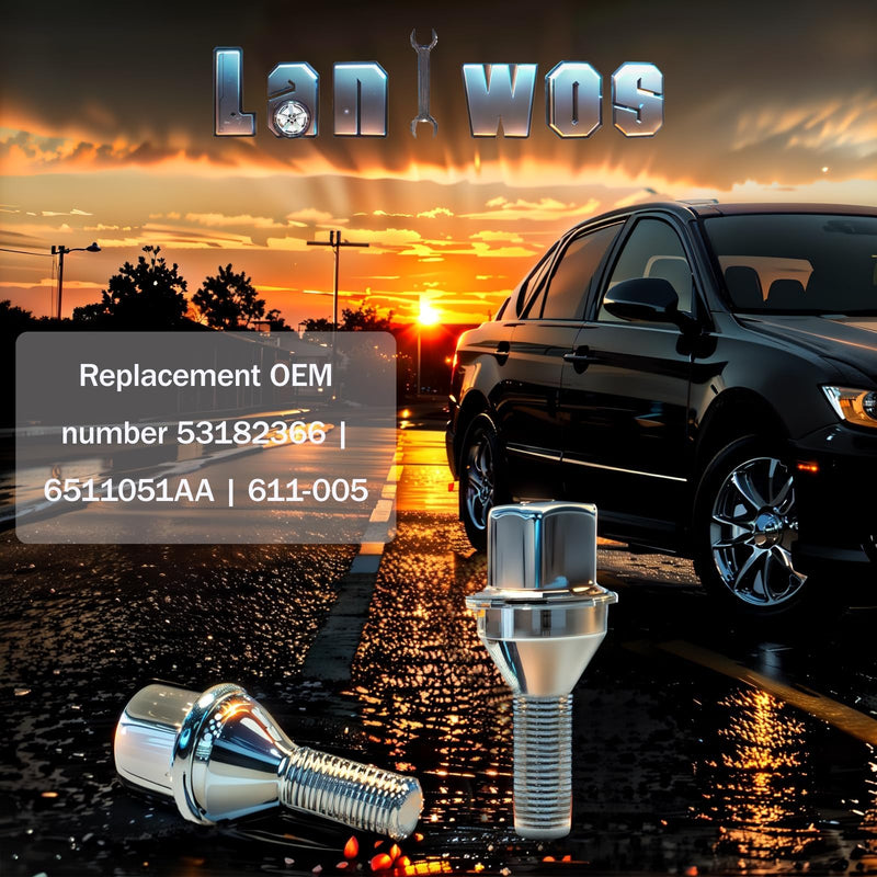 M12x1.25 Wheel Lug Bolts 611-005 5pcs, 25mm Shank One-Piece Style Wheel Bolt for 2014-2024 Jeep Cherokee, and for Chrysler/Dodge/Jeep etc