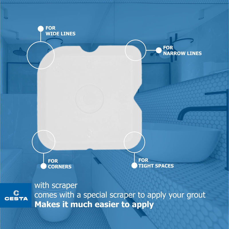 Cesta Tile Grout Repair Kit – Squeeze Tube, Fast Drying, Waterproof Tile Grout Paint to Restore & Renew Tile Joints Line for Bathroom, Kitchen, Shower & Floor Tile (Beige, 8.8 oz) Beige