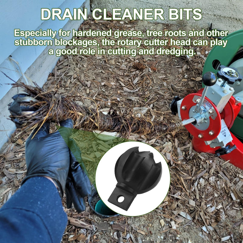 Drain Cleaner Cutter Heads 1-1/2 Inch Clog Chopper Multi Function Cuttin Tool, Black