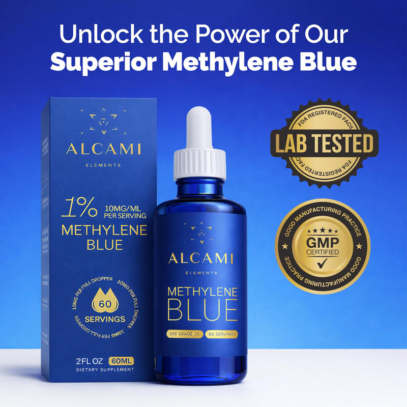 Methylene Blue 99.9% Pure Pharmaceutical Quality - Supports Energy, Focus & Cognitive Function - Third Party Tested, Formaldehyde & Metal-Free - 1% USP Grade Drops - 60 Servings