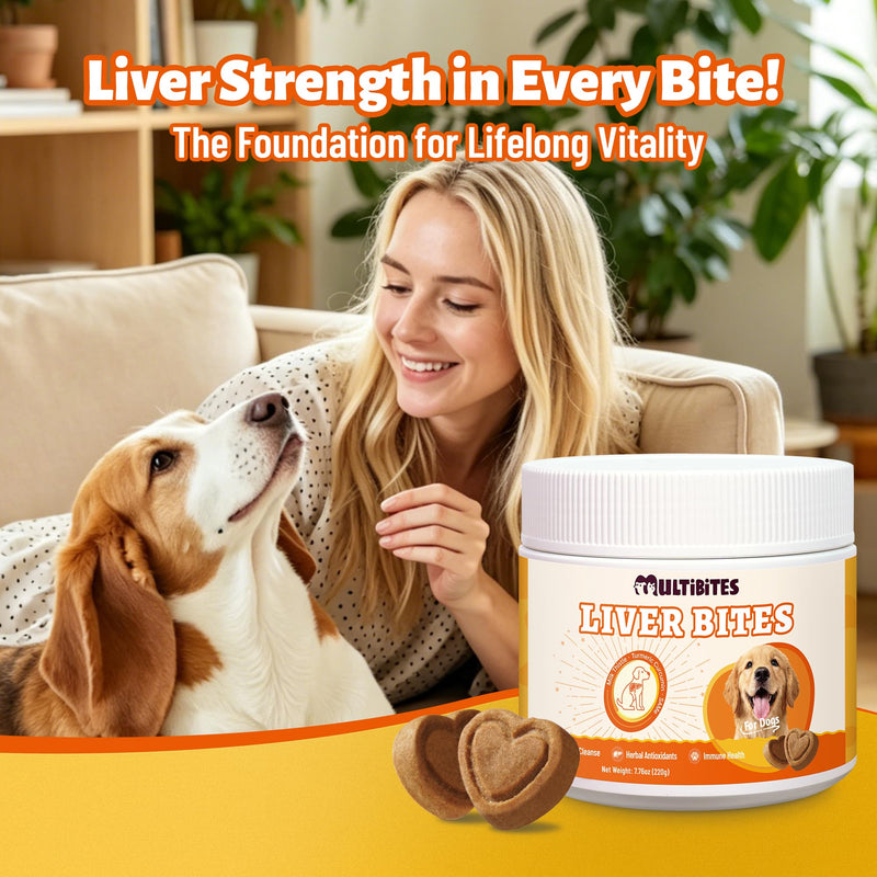 Liver Support for Dogs – Milk Thistle (with Natural Silymarin), Same, Turmeric (with Curcumin) for Liver Health, Antioxidant, Immune & Digestive Support & Gut Health - 330 Chews