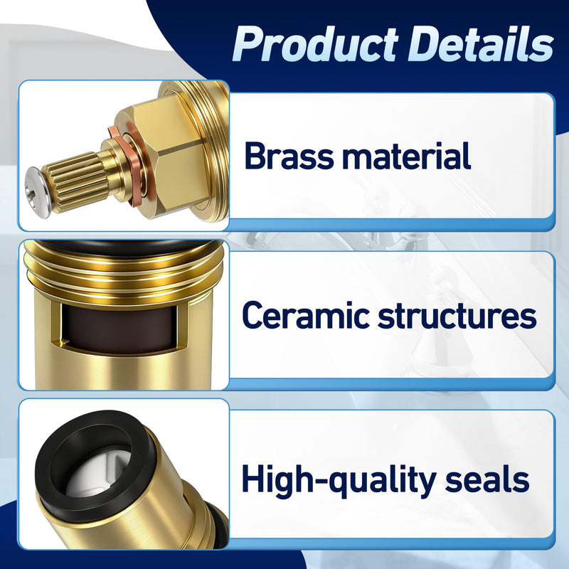 2Set Ceramic Cartridge Compatible with Grohe 45882000 45883000, 1/2 Inch Cold Hot Ceramic Cartridge