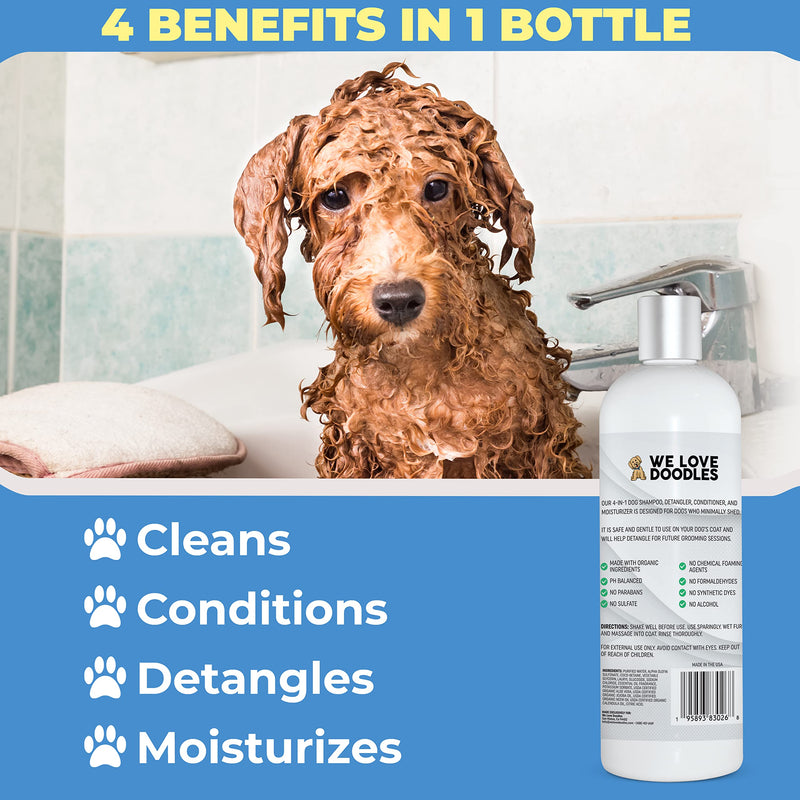We Love Doodles Grooming Kit - Large Slicker Brush & Shampoo for Goldendoodles - PawsPlanet Australia