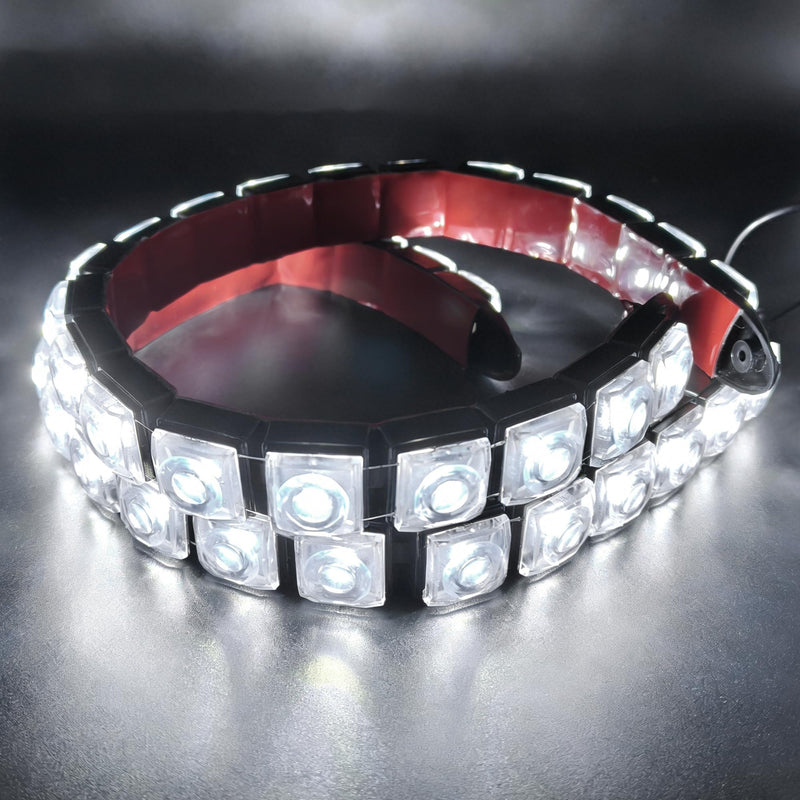 White 20 LED Daytime Running Strip Light Marine Navigation Led Boat lamp IP67 Waterproof High Power Clearance Light Flexible Bright Spot Fog Light Auto Accessories Universal Fit Many Car Truck 2pcs 20Led