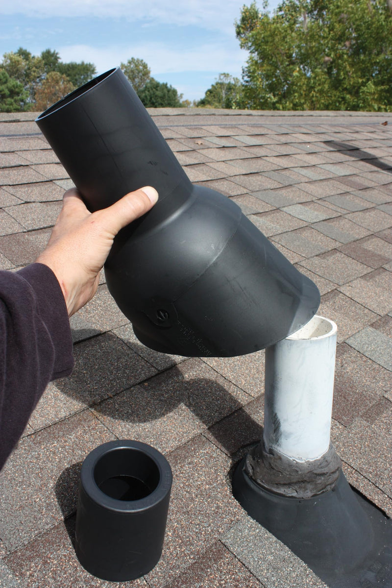82873 4-Inch Roof Vent Pipe Boot Repair, No-Tools Install, Black