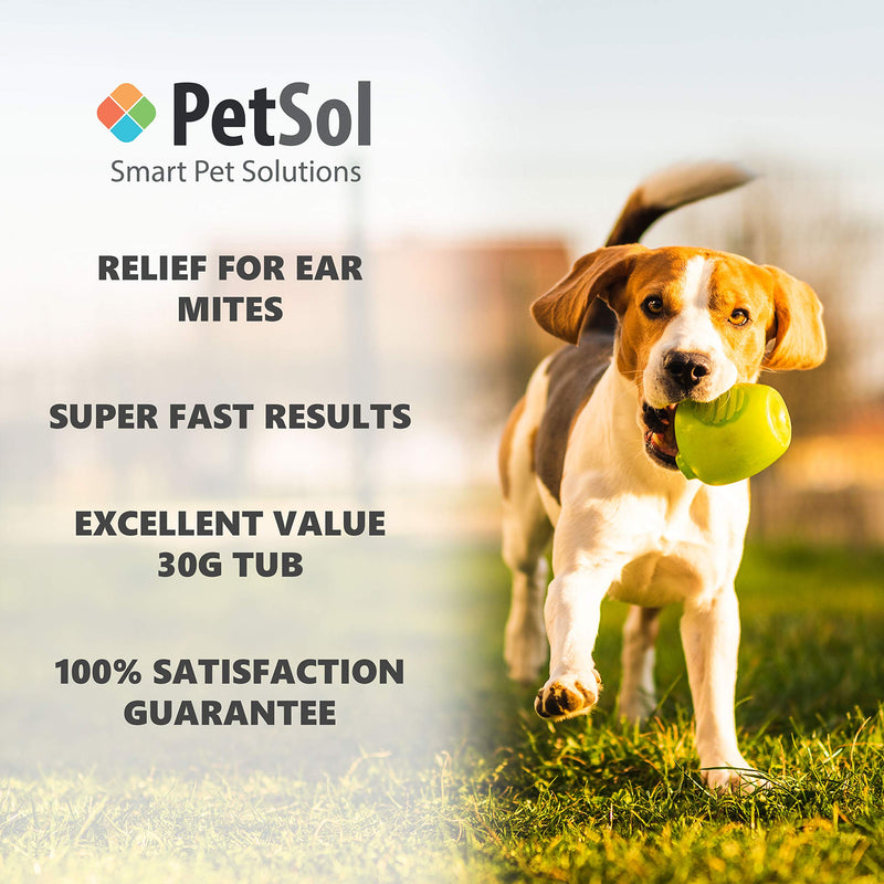 PetSol Ear Canker Powder (30g) Ear Mite Powder For Dogs, Cats, Horses, Rabbits, Small Animals & Pets - Rapid Relief For Itching Caused By Ear Mites – Stops Head Shaking, Wax, Gunk & Ear Odour - PawsPlanet Australia