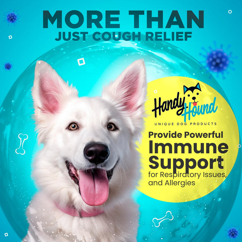 Handy Hound Dog Cough Supplement - Manuka Honey, Natural Herbal Formula for Throat Soothing & Mucus Support - Made in USA (4 Oz) 4 oz