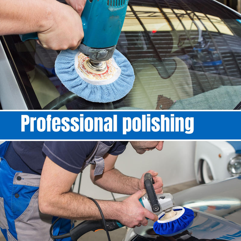 Tallew 40 Pcs Car Orbital Buffer Polisher Pad 9 to 10 Inches Microfiber Polishing Pad Cover Bonnet Set Car Polisher Bonnet Including 20 Microfiber 10 Plush 10 Non Woven