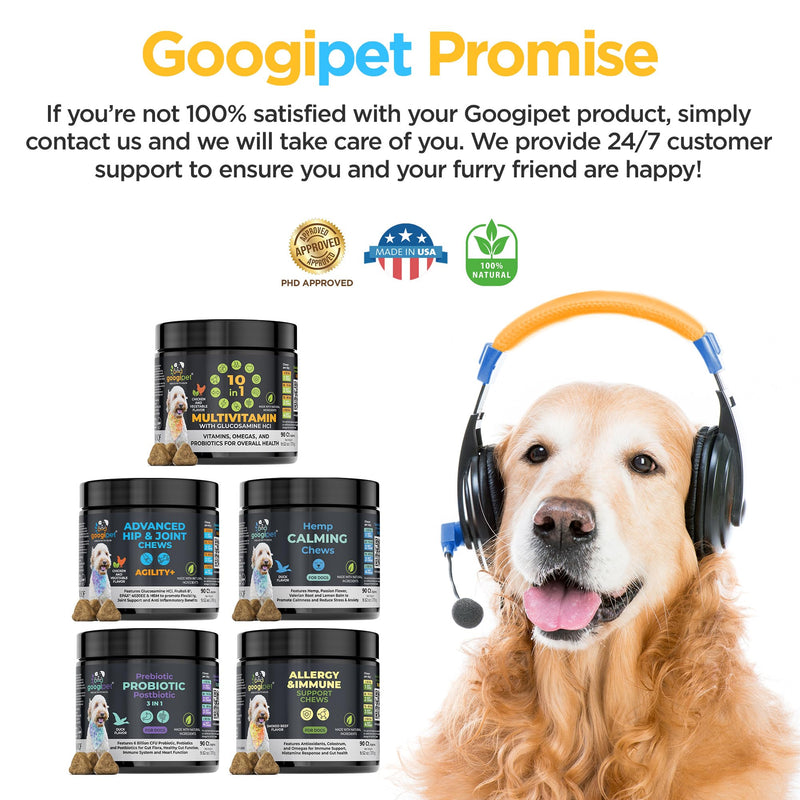 Googipet Premium Hip and Joint Supplement for Dogs - Glucosamine Soft Chews w/Green Lipped Mussels for Dogs, Dog Joint Supplement Turmeric for Mobility, Ages, & Breeds Hip and Joint (Chicken & Vegetable Flavor)