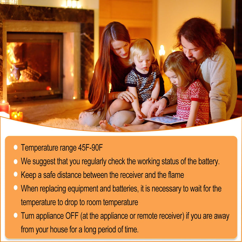 Universal Gas Fireplace Remote Control, Millivolt Valve Fireplace Switch Basic Switch+Safety Protection