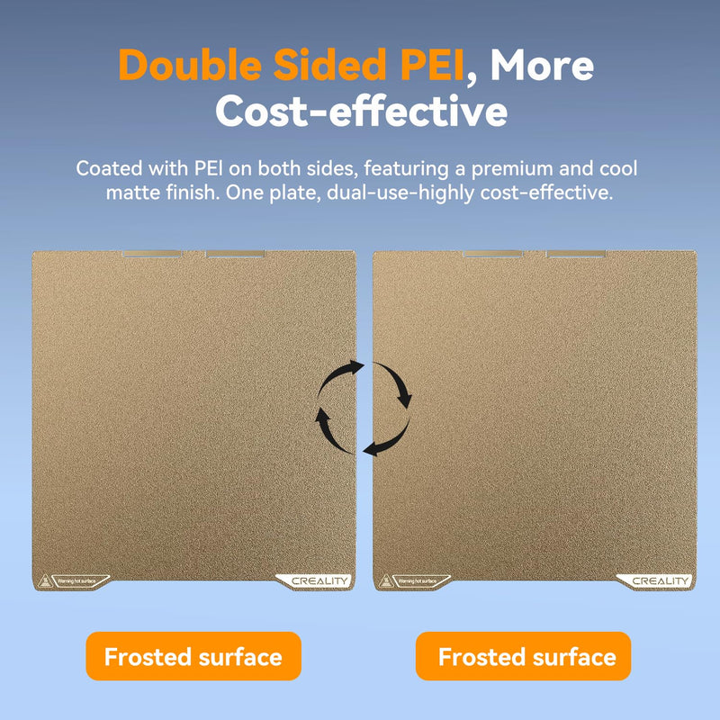 Creality K2 Pro PEI Double Sided Frosted Build Plate Textured PEI Build Plate Flexible Removal Spring Steel Sheet 310x325mm for K2 Pro 3D Printer K2 Pro PEI (310x325mm)