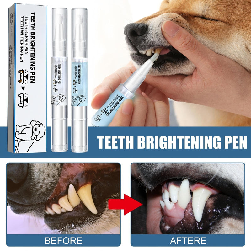 JoanofArc Pet Teeth Whitening Pen, Pet Toothbrush Pen, Pet Teeth Cleaning Pen, Used for Pet Dental Care, Strengthening Teeth, Freshening Breath, Cleaning Teeth, Dog and Cat Tartar Cleaning, Two Packs
