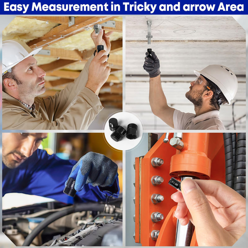 47Pcs Thread Checker, 25 Inch & 22 Metric Nut Bolt Thread Gauge with Storage Case, Accurate Fastener Measuring for Narrow Space, Auto Repair & Mechanical Maintenance