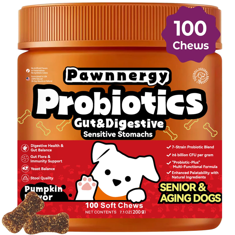 Probiotics for Dogs - Improve Gut Health, Digestive, Immunity, Yeast Balance, Solid Stool - with Prebiotics - Reduce Diarrhea, Gas, Bad Breath, Constipation, Allergy - Ideal for Senior Dogs (5+ Years)